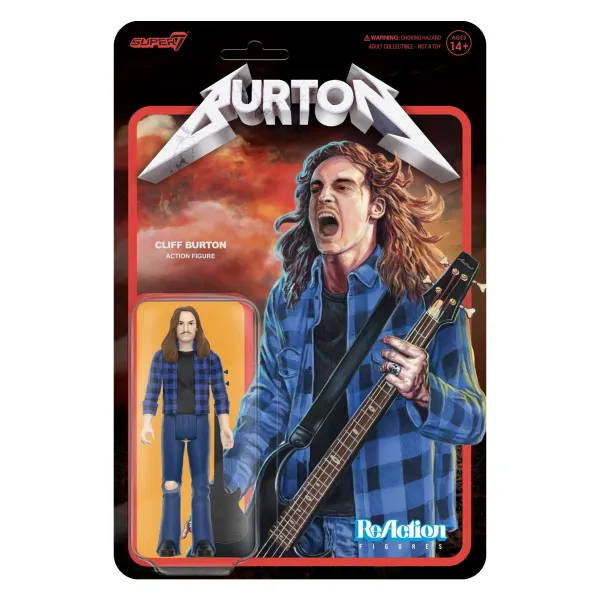 Super7 Cliff Burton^Cliff Burton Reaction Figures - Cliff Burton (Flannel Shirt)