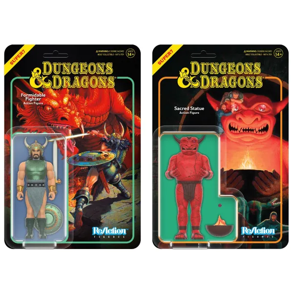 Super7 Dungeons & Dragons^Dungeons And Dragons Reaction Figures Wave 03 - Formidable Fighter & Sacred Statue (Player'S Handbook)