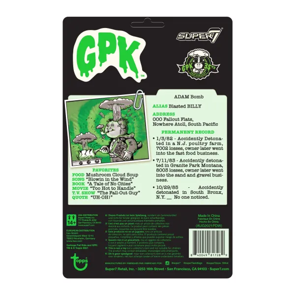 Super7 Garbage Pail Kids^Garbage Pail Kids Reaction Figure - Adam Bomb (Glow)