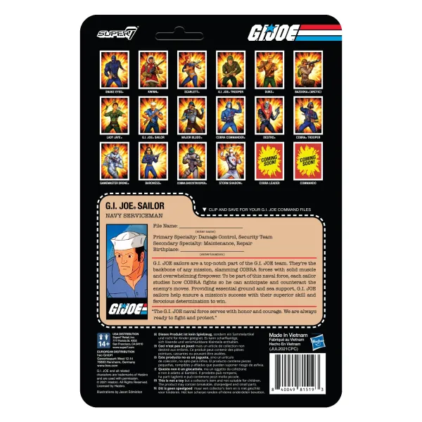 Super7 G.I. Joe^G.I. Joe Reaction Figures Wave 2 - Blueshirt Mustache (Pink)