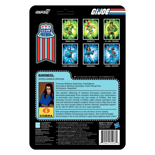 Super7 G.I. Joe^G.I. Joe Reaction Figures Wave 1B - Baroness (Glow Patrol)
