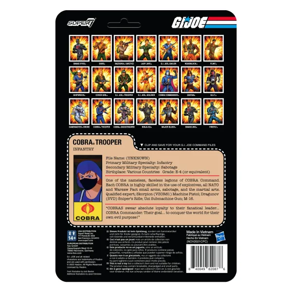 Super7 G.I. Joe^G.I. Joe Reaction Wave 4 - Cobra Female Trooper Medium Black Hair (Dk Brown)