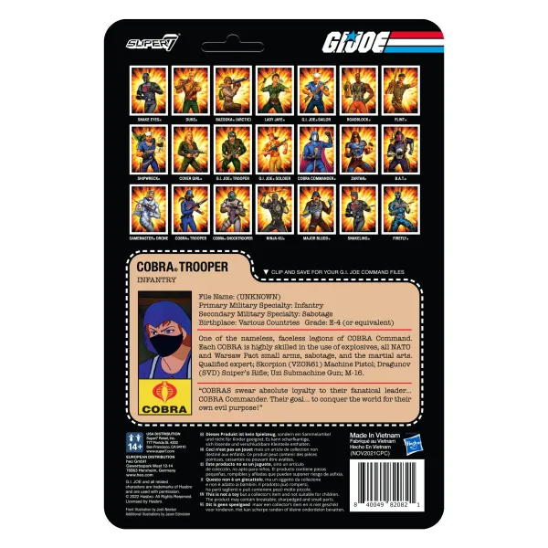 Super7 G.I. Joe^G.I. Joe Reaction Wave 4 - Cobra Female Trooper Short Black Hair (Pink)