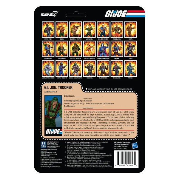 Super7 G.I. Joe^G.I. Joe Reaction Wave 4 - Trooper Clean Shaven (Pink)