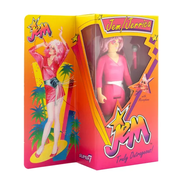 Super7 Jem And The Holograms^Jem And The Holograms Reaction W2 - Jem (Neon) [Retro Box]