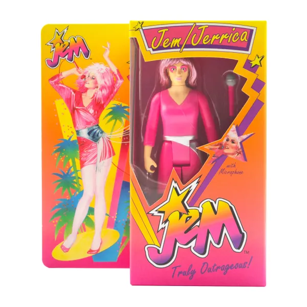 Super7 Jem And The Holograms^Jem And The Holograms Reaction W2 - Jem (Neon) [Retro Box]
