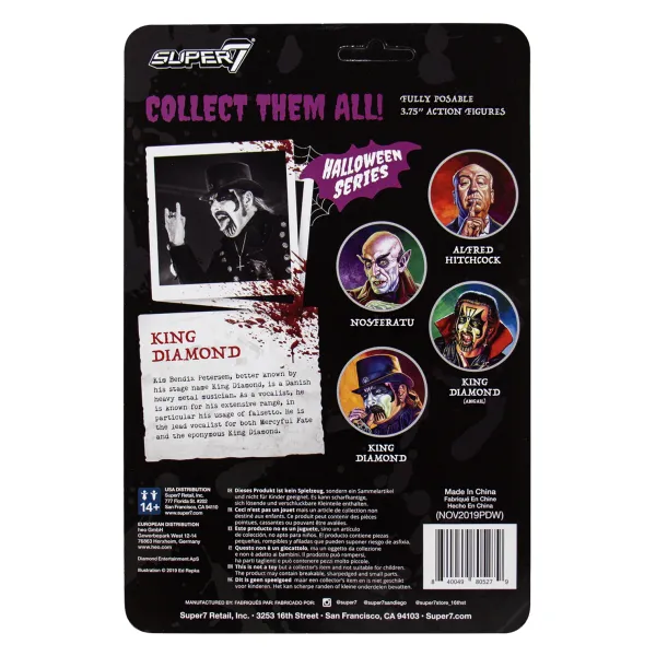Super7 King Diamond^King Diamond Reaction Figure - King Diamond Top Hat