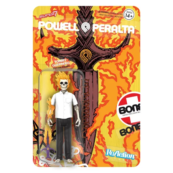 Super7 Powell-Peralta^Powell-Peralta Reaction Figure Wave 3 - Tommy Guerrero Flaming Dagger (Sf Downhill)