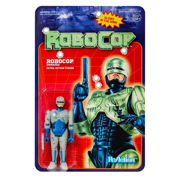 Super7 Robocop^Robocop Reaction Figure - Robocop Battle Damaged (Glow In The Dark)