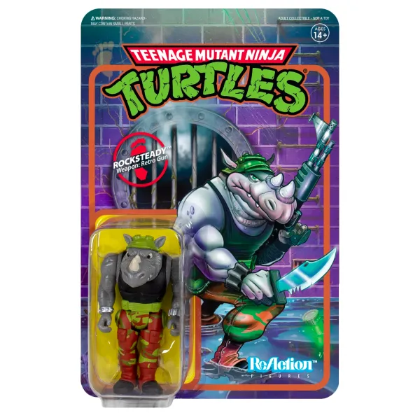 Super7 Teenage Mutant Ninja Turtles^Teenage Mutant Ninja Turtles Reaction Figure - Rocksteady