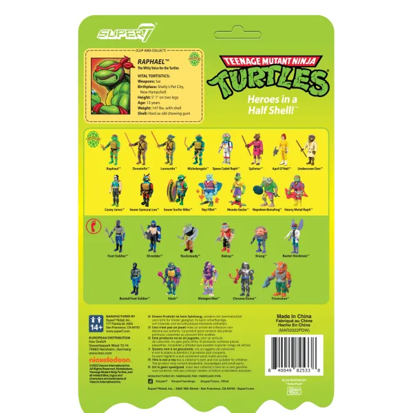 Super7 Teenage Mutant Ninja Turtles^Teenage Mutant Ninja Turtles Reaction - Raphael (Mutagen Ooze)