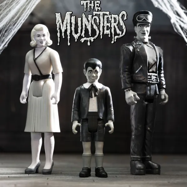 Super7 The Munsters^The Munsters Reaction Wave 3 - Eddie Munster, Marilyn Munster & Hot Rod Herman (Grayscale)