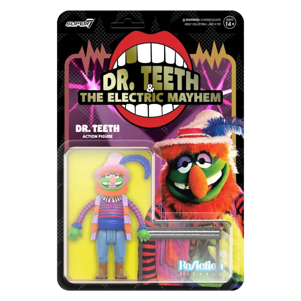 Super7 The Muppets^The Muppets Reaction Figures Wave 1- Electric Mayhem Band - Dr. Teeth
