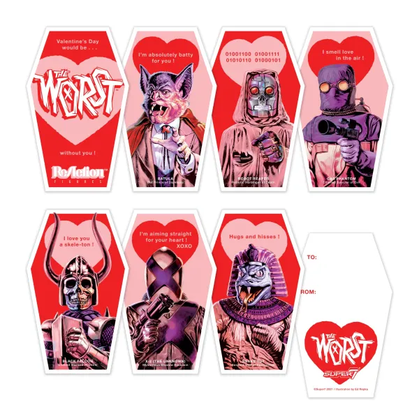 the_worst__valentines_day_2.webp Super7 The Worst^The Worst - Valentine'S Day 2021 Reaction Figure 2-Pack - Batula And Robot Reaper