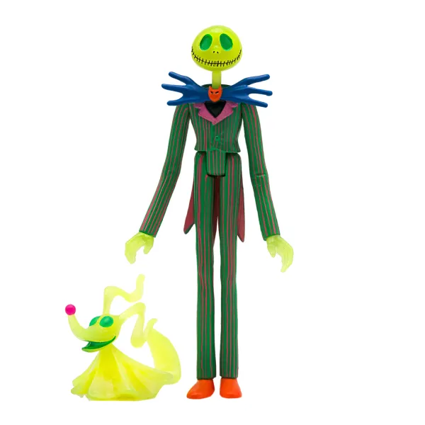 Super7 The Nightmare Before Christmas^Tim Burton'S Nightmare Before Christmas Reaction Figure - Jack Skellington Neon And Glow-In-The-Dark (Sdcc 2020)
