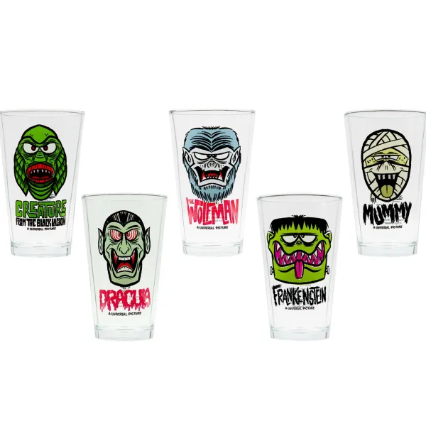 universal_monsters_freaky_0.webp Super7 Universal Monsters^Universal Monsters Freakyfaces Drinkware Set Of 5