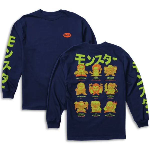universal_monsters_long_s_0.webp Super7 Universal Monsters^Universal Monsters Long Sleeve T-Shirt - Keshi Monsters