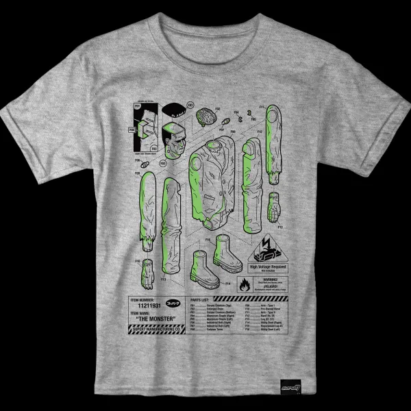 Super7 Universal Monsters^Universal Monsters T-Shirt - Frankenstein Instructions